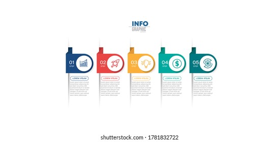 vector illustration Infographic design template with icons and 5 options or steps. Can be used for process, presentations, layout, banner,info graph.