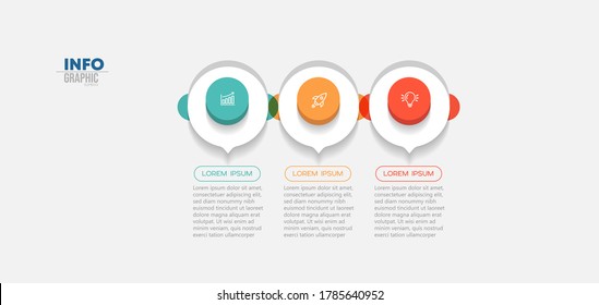 vector illustration Infographic design template with icons and 3 options or steps. Can be used for process, presentations, layout, banner,info graph.