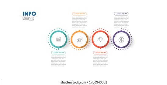 vector illustration Infographic design template with icons and 4 options or steps. Can be used for process, presentations, layout, banner,info graph.