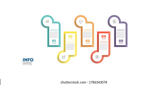 vector illustration Infographic design template with icons and 5 options or steps. Can be used for process, presentations, layout, banner,info graph.