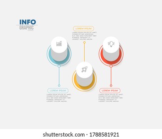 vector illustration Infographic design template with icons and 3 options or steps. Can be used for process, presentations, layout, banner,info graph.