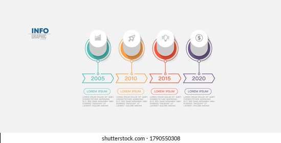 vector illustration Infographic design template with icons and 4 options or steps. Can be used for process, presentations, layout, banner,info graph.