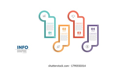 vector illustration Infographic design template with icons and 4 options or steps. Can be used for process, presentations, layout, banner,info graph.