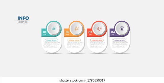 vector illustration Infographic design template with icons and 4 options or steps. Can be used for process, presentations, layout, banner,info graph.