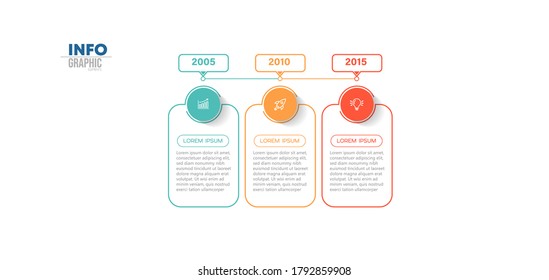 ilustración vectorial Plantilla de diseño infográfico con iconos y 3 opciones o pasos. Se puede usar para procesos, presentaciones, diseño, banner, gráfico de información.