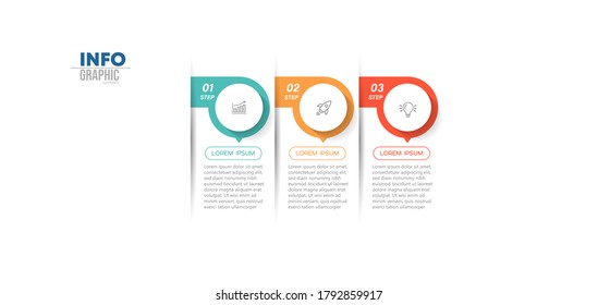 Vektorgrafik Infografische Design-Vorlage mit Symbolen und 3 Optionen oder Schritte. Kann für Prozess, Präsentationen, Layout, Banner, Infografik verwendet werden.