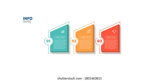vector illustration Infographic design template with icons and 3 options or steps. Can be used for process, presentations, layout, banner,info graph.