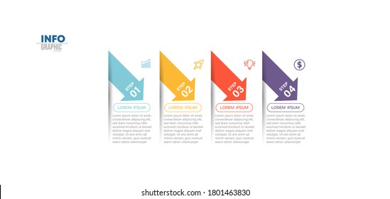 vector illustration Infographic design template with icons and 4 options or steps. Can be used for process, presentations, layout, banner,info graph.