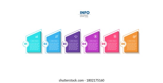 vector illustration Infographic design template with icons and 6 options or steps. Can be used for process, presentations, layout, banner,info graph.