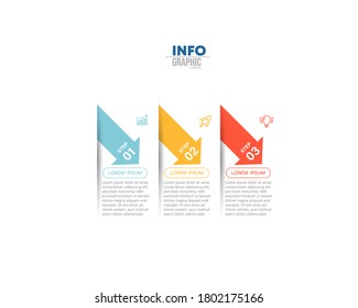vector illustration Infographic design template with icons and 3 options or steps. Can be used for process, presentations, layout, banner,info graph.