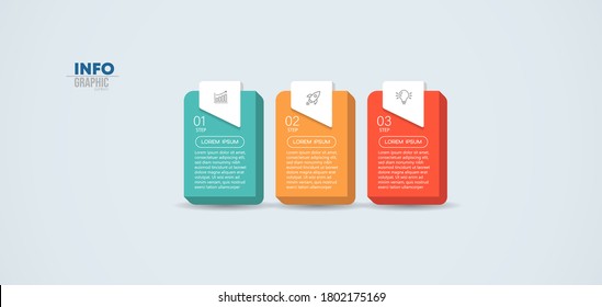 vector illustration Infographic design template with icons and 3 options or steps. Can be used for process, presentations, layout, banner,info graph.