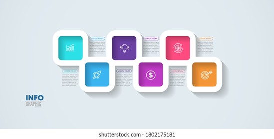vector illustration Infographic design template with icons and 6 options or steps. Can be used for process, presentations, layout, banner,info graph.