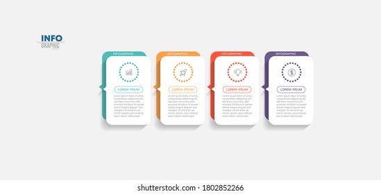 vector illustration Infographic design template with icons and 4 options or steps. Can be used for process, presentations, layout, banner,info graph.
