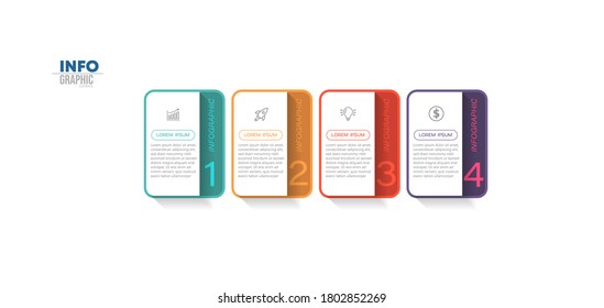 vector illustration Infographic design template with icons and 4 options or steps. Can be used for process, presentations, layout, banner,info graph.