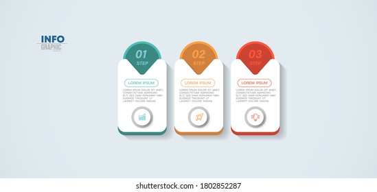 vector illustration Infographic design template with icons and 3 options or steps. Can be used for process, presentations, layout, banner,info graph.