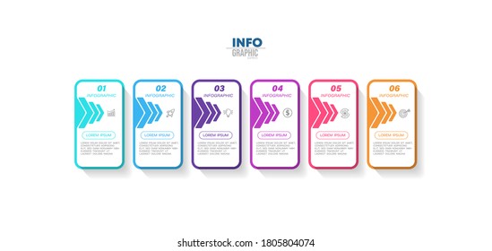 vector illustration Infographic design template with icons and 6 options or steps. Can be used for process, presentations, layout, banner,info graph.