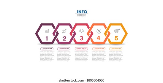 vector illustration Infographic design template with icons and 5 options or steps. Can be used for process, presentations, layout, banner,info graph.