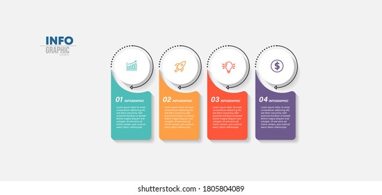 vector illustration Infographic design template with icons and 4 options or steps. Can be used for process, presentations, layout, banner,info graph.