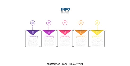 vector illustration Infographic design template with icons and 5 options or steps. Can be used for process, presentations, layout, banner,info graph.