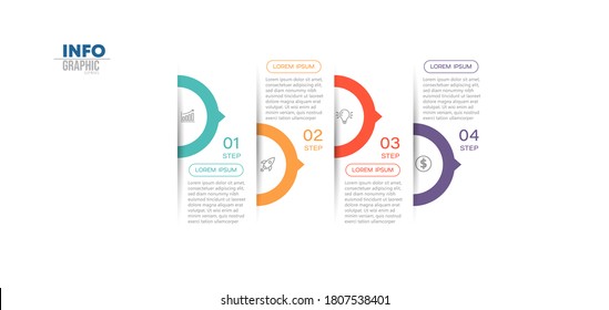 vector illustration Infographic design template with icons and 4 options or steps. Can be used for process, presentations, layout, banner,info graph.