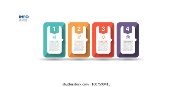vector illustration Infographic design template with icons and 4 options or steps. Can be used for process, presentations, layout, banner,info graph.
