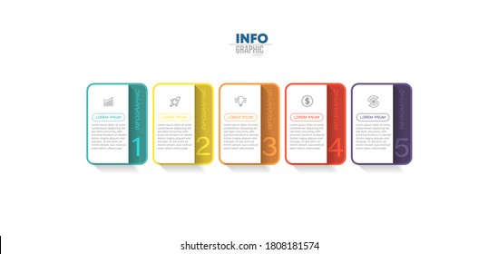 vector illustration Infographic design template with icons and 5 options or steps. Can be used for process, presentations, layout, banner,info graph.