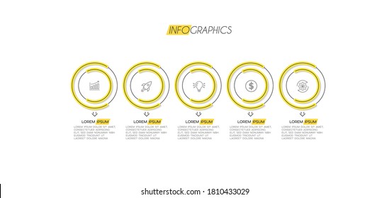 vector illustration Infographic design template with icons and 5 options or steps. Can be used for process, presentations, layout, banner,info graph.