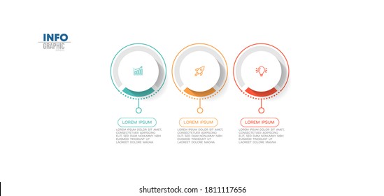 vector illustration Infographic design template with icons and 3 options or steps. Can be used for process, presentations, layout, banner,info graph.