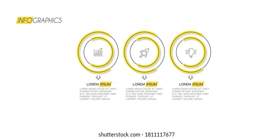 vector illustration Infographic design template with icons and 3 options or steps. Can be used for process, presentations, layout, banner,info graph.