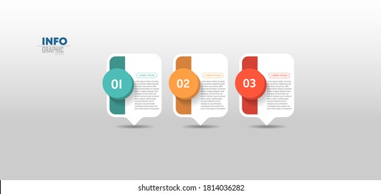 vector illustration Infographic design template with icons and 3 options or steps. Can be used for process, presentations, layout, banner,info graph.