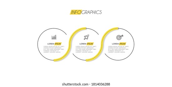 vector illustration Infographic design template with icons and 3 options or steps. Can be used for process, presentations, layout, banner,info graph.