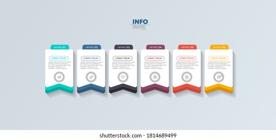 vector illustration Infographic design template with icons and 6 options or steps. Can be used for process, presentations, layout, banner,info graph.