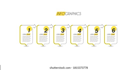 vector illustration Infographic design template with icons and 6 options or steps. Can be used for process, presentations, layout, banner,info graph.