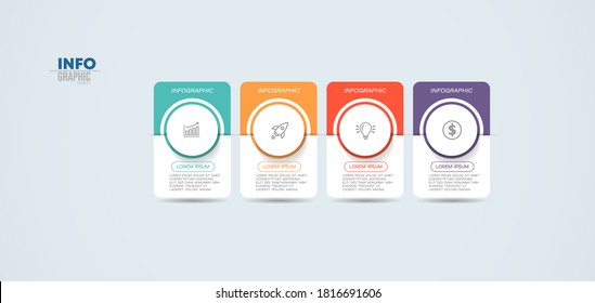 vector illustration Infographic design template with icons and 4 options or steps. Can be used for process, presentations, layout, banner,info graph.