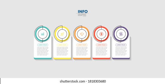 vector illustration Infographic design template with icons and 5 options or steps. Can be used for process, presentations, layout, banner,info graph.