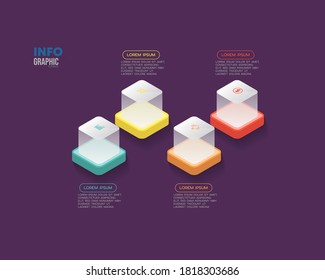 vector illustration Infographic design template with icons and 4 options or steps. Can be used for process, presentations, layout, banner,info graph.