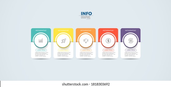 vector illustration Infographic design template with icons and 5 options or steps. Can be used for process, presentations, layout, banner,info graph.