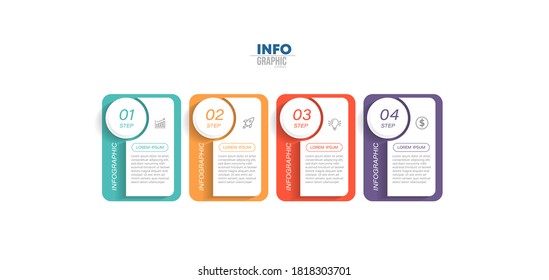 vector illustration Infographic design template with icons and 4 options or steps. Can be used for process, presentations, layout, banner,info graph.