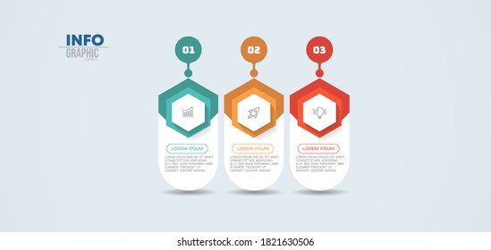 vector illustration Infographic design template with icons and 3 options or steps. Can be used for process, presentations, layout, banner,info graph.