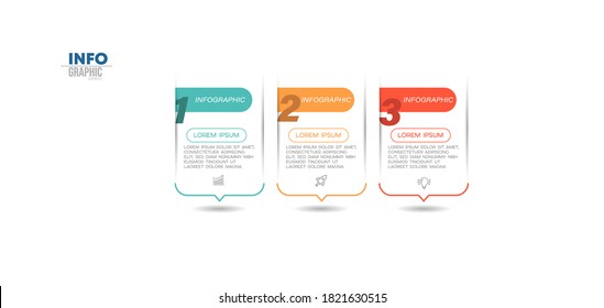 Vektorgrafik Infografische Design-Vorlage mit Symbolen und 3 Optionen oder Schritte. Kann für Prozess, Präsentationen, Layout, Banner, Infografik verwendet werden.