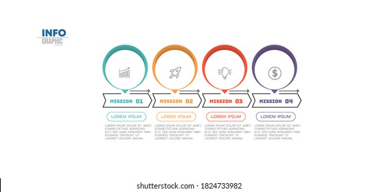 vector illustration Infographic design template with icons and 4 options or steps. Can be used for process, presentations, layout, banner,info graph.