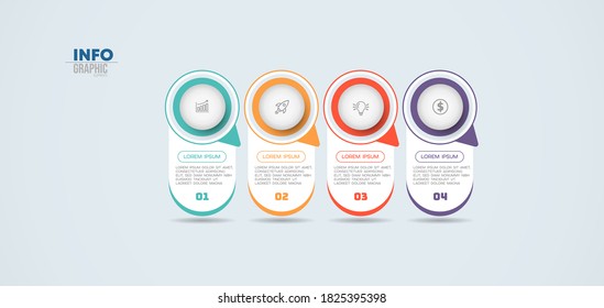 vector illustration Infographic design template with icons and 4 options or steps. Can be used for process, presentations, layout, banner,info graph.