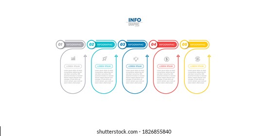 vector illustration Infographic design template with icons and 5 options or steps. Can be used for process, presentations, layout, banner,info graph.