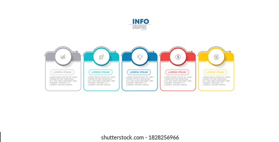 vector illustration Infographic design template with icons and 5 options or steps. Can be used for process, presentations, layout, banner,info graph.