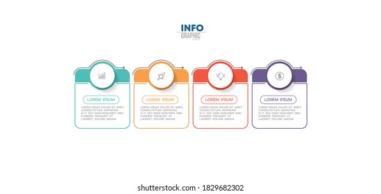 vector illustration Infographic design template with icons and 4 options or steps. Can be used for process, presentations, layout, banner,info graph.
