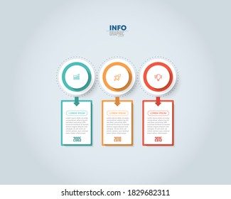 vector illustration Infographic design template with icons and 3 options or steps. Can be used for process, presentations, layout, banner,info graph.
