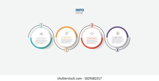 vector illustration Infographic design template with icons and 4 options or steps. Can be used for process, presentations, layout, banner,info graph.
