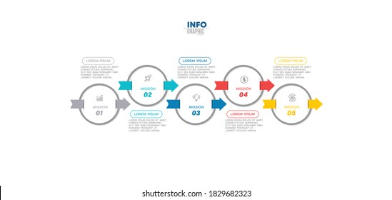 vector illustration Infographic design template with icons and 5 options or steps. Can be used for process, presentations, layout, banner,info graph.
