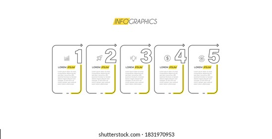 vector illustration Infographic design template with icons and 5 options or steps. Can be used for process, presentations, layout, banner,info graph.