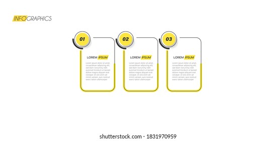 vector illustration Infographic design template with icons and 3 options or steps. Can be used for process, presentations, layout, banner,info graph.